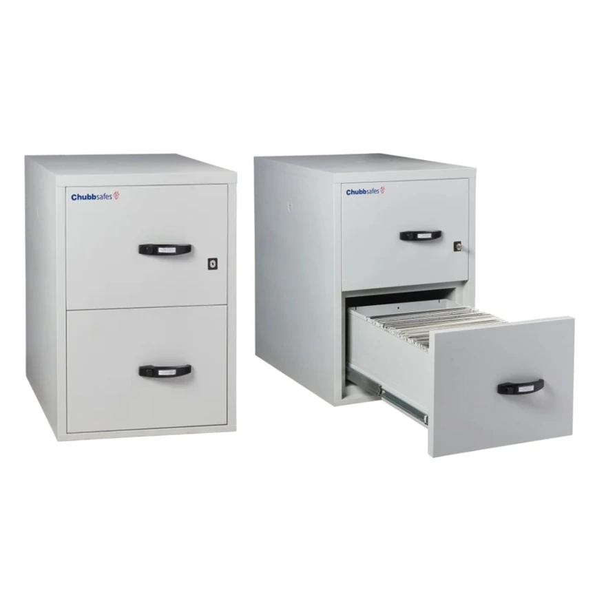 Chubbsafes Fire File 31” M-135 2 Drawers 1 Key Lock + Keyless Combination Lock 136L Fire And Burglary Proof Filing Cabinet